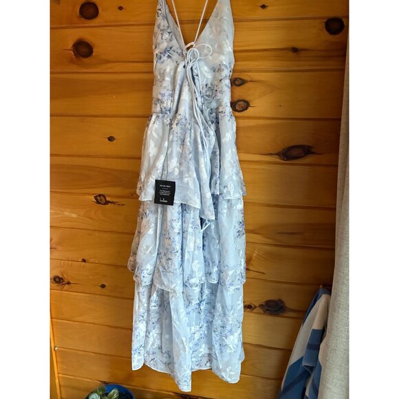 Lulus XXL Tiered Floral Maxi Dress White & Blue NWT - Picture 2 of 14